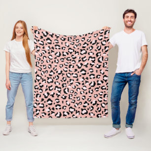 Couverture Polaire Léopard Print, Léopard Spots, Rose Léopard