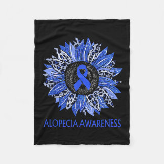 Couverture Polaire Léopard Sunflower Alopecia Awareness Blue Ribbon