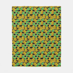 Couverture Polaire Les Ananas D'Or Sur Les Grilles