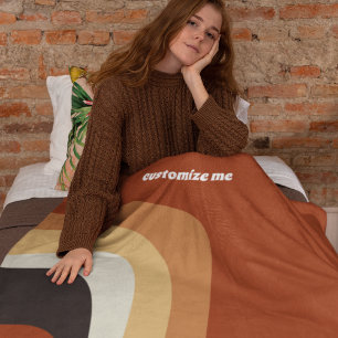 Couverture Polaire Les années 70 Orange Super Hippie Retro Personnali