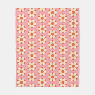 Couverture Polaire les années 70 Rétro motif de puissance de fleur ar