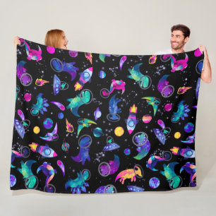 Couverture Polaire Les astronautes de Dinosaure Aquarelle Les enfants