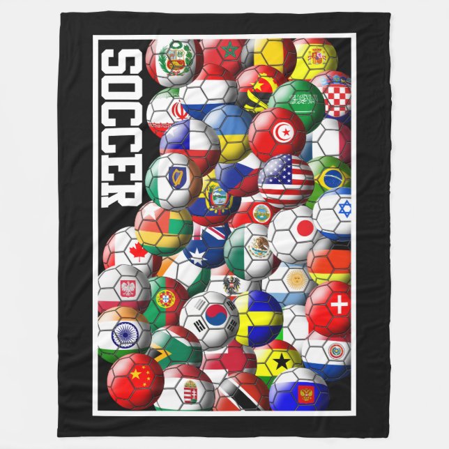 Couverture Polaire Les balles du monde de football (Devant)