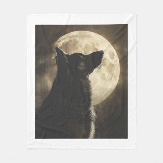 Couverture Polaire Les bergers allemands hurlent sur la lune