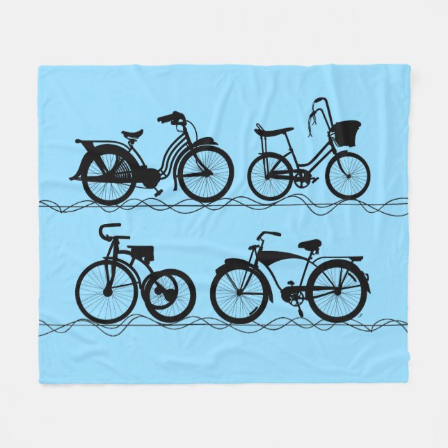 Couverture Polaire Les Bicyclettes Blanche polaire noire (Devant (Horizontal))