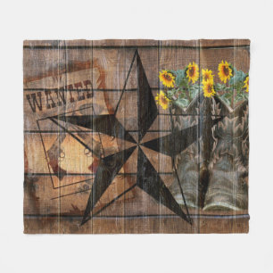 Couverture Polaire Les bottes de l'Ouest de Pistol Cowboy du Texas St