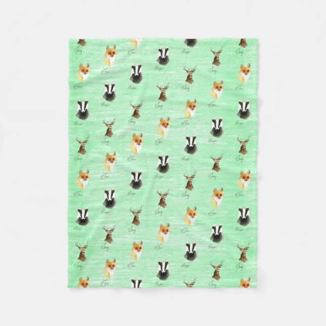 Couverture Polaire Les cerfs communs de mâle de blaireau de renard de (Devant)