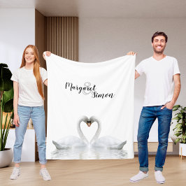 Couverture Polaire Les cygnes noms d'amour mariage