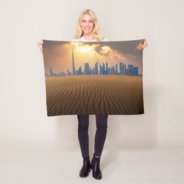 Couverture Polaire Les déserts | Vue Skyline de Dubaï depuis la dune  (En situation)