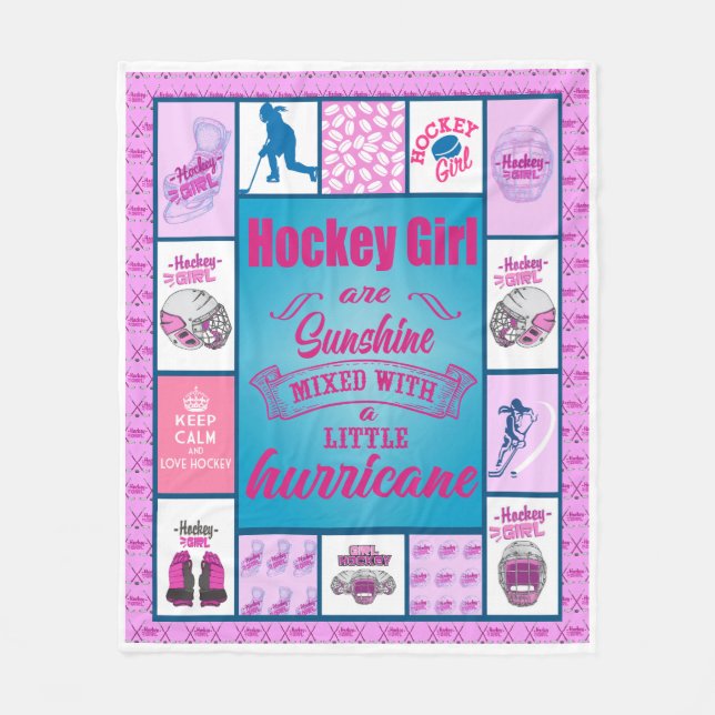 Couverture Polaire Les filles de hockey sont ensoleillées (Devant)