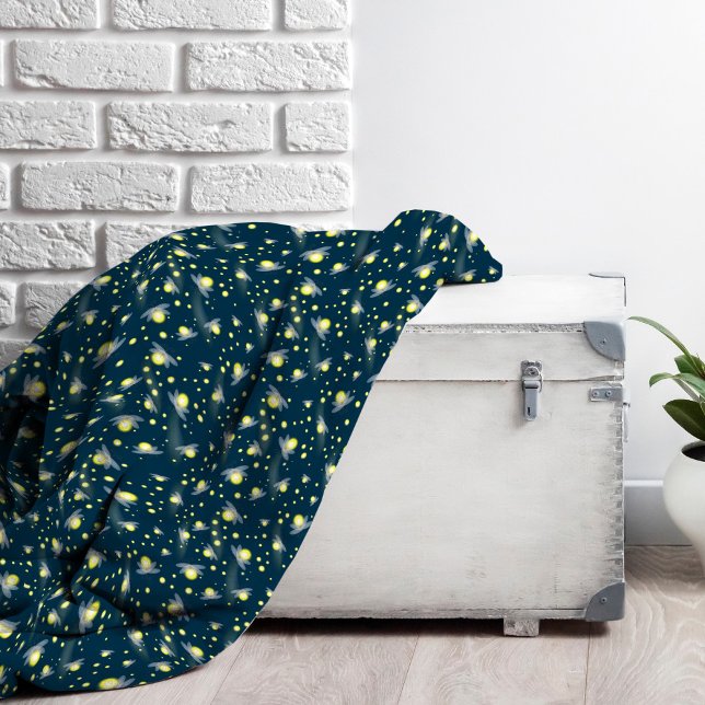 Couverture Polaire Les lucioles éthérées à la Motif de nuit (Fireflies Pattern Fleece Blanket)