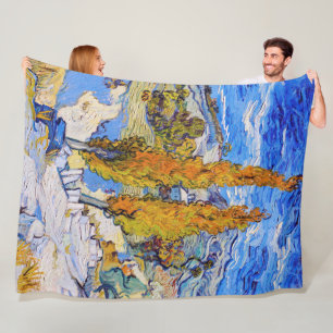Couverture Polaire Les peupliers de Saint-Rémy, Van Gogh