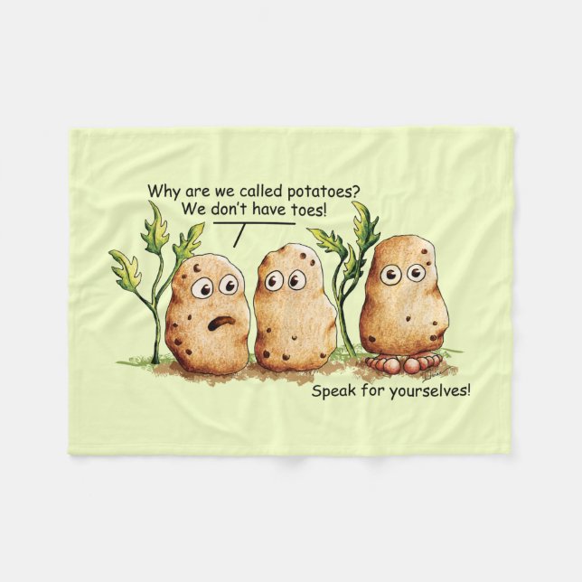 Couverture Polaire Les pommes de terre cuites ont des orteils amusant (Devant (Horizontal))