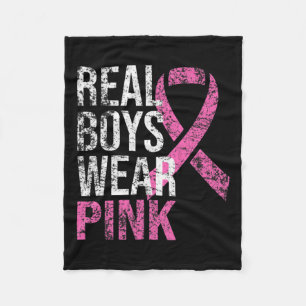 Couverture Polaire Les vrais garçons portent le rose cancer du sein S