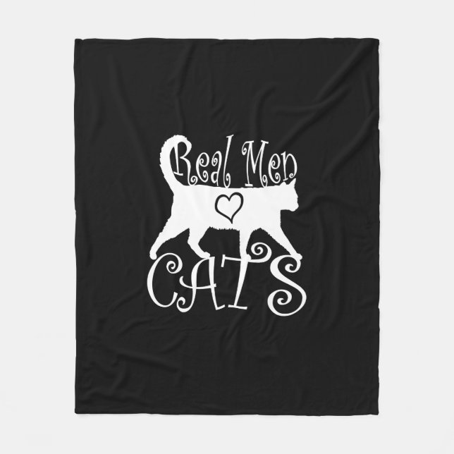Couverture Polaire Les vrais hommes aiment les chats Jazzy Style (Devant)