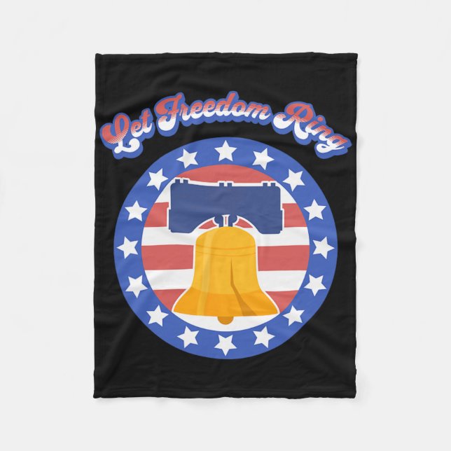 Couverture Polaire Let Freedom Ring Juillet 4 Dit American Flag Lib (Devant)