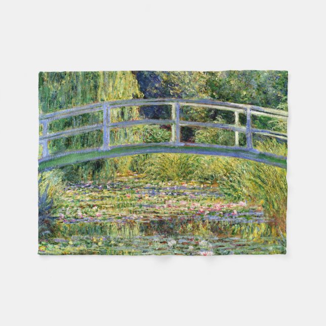 Couverture Polaire L'étang de nénuphar par des beaux-arts de Monet (Devant (Horizontal))