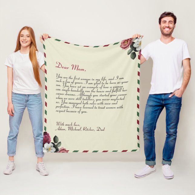 Couverture Polaire Lettre d'amour personnalisée couples manuscrits Fu (En situation)