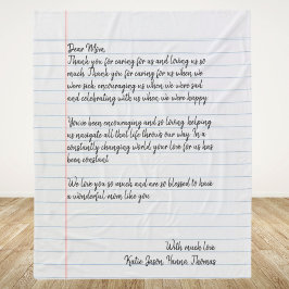 Couverture Polaire Lettre d'amour personnalisée manuscrite