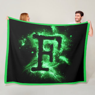 COUVERTURE POLAIRE LETTRE F MAJUSCULE VERTE