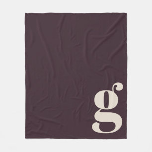 Couverture Polaire Lettre initiale de monogramme moderne prune violet