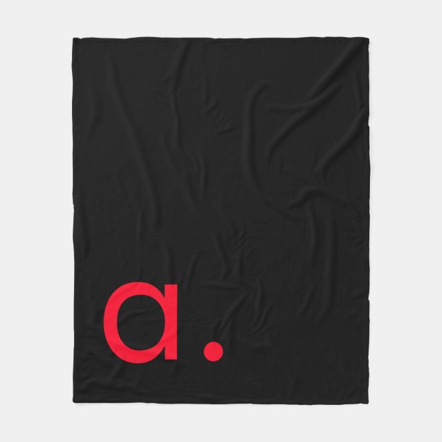 COUVERTURE POLAIRE LETTRE INITIALE NOIRE ROUGE LETTRE NOIRE PLACE (Devant)