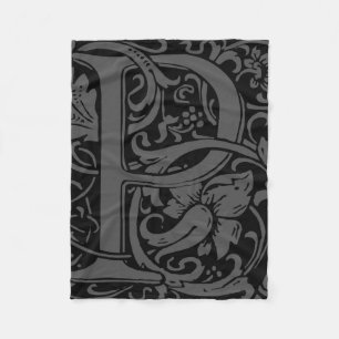 Couverture Polaire Lettre P Monogramme médiéval Art Nouveau