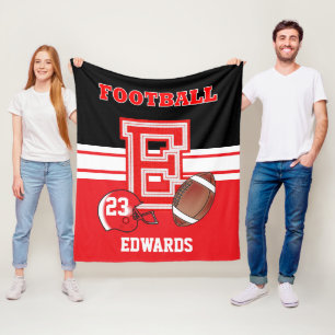 Couverture Polaire Lettre rouge sport E - Football