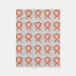 Couverture Polaire Leucémie Cancer Sensibilisation Ruban Toison Blanc
