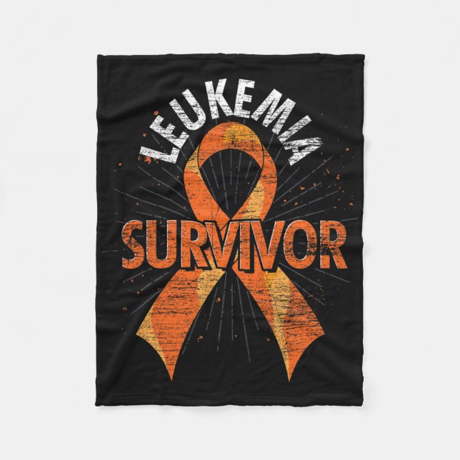 Couverture Polaire Leucémie Survivante Orange Ruban Cancer Leucémie A (Devant)
