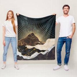 Couverture Polaire Lever de soleil doré sur les montagnes de marbre e