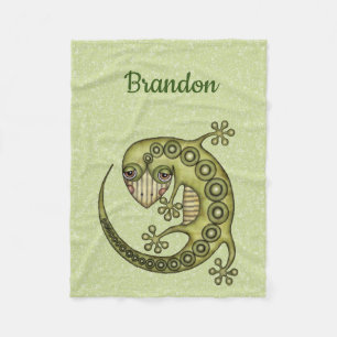 Couverture Polaire Lézard vert