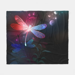 Couverture Polaire libellule rouge brillante