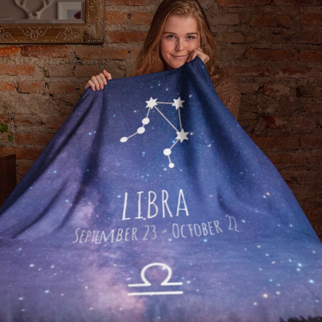 Couverture Polaire Libra | Constellation Zodiaque personnalisée (Créateur téléchargé)