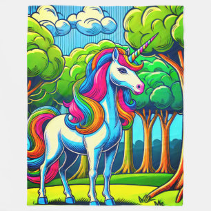Couverture Polaire Licorne Arc-en-Ciel