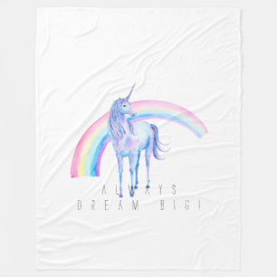 Couverture Polaire licorne blanche
