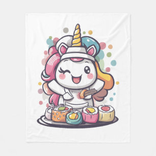 Couverture Polaire Licorne Chef Sushi (1)
