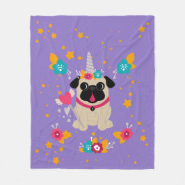 Couverture Polaire Licorne de carlin de faon