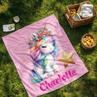 Licorne magique étoile rose pailletée