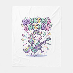 Couverture Polaire Licorne Rockstar Licorne Charmant Vêtements Graphi