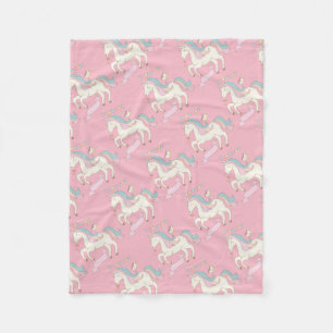 Couverture Polaire Licorne rose