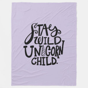 Couverture Polaire Licorne sauvage lavande violette