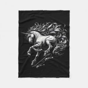 Couverture Polaire Licorne Skateboard Créature Mythique Savage Meme D