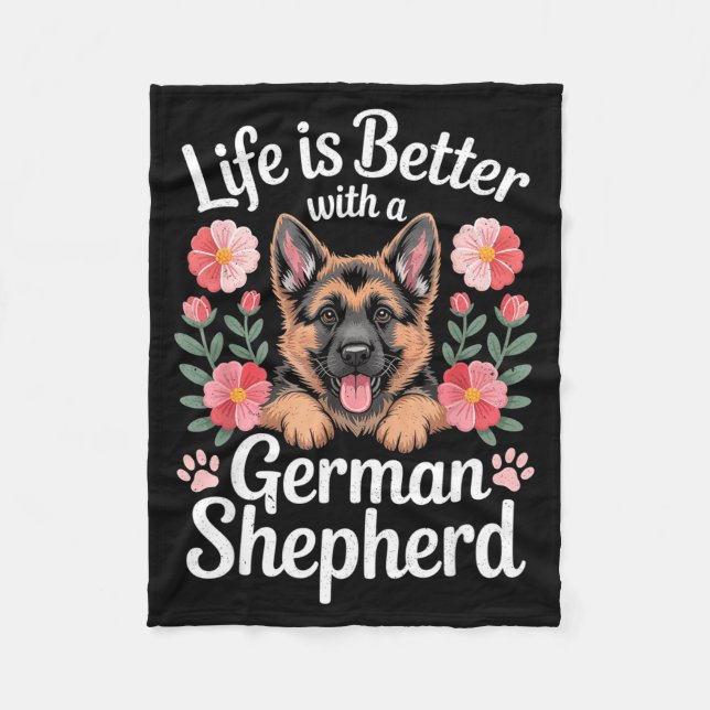 Couverture Polaire Life Is Better With A German Shepherd Dog Lover  (Devant)