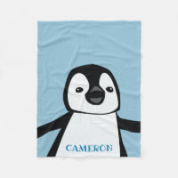 Light Blue Cute Penguin Nursery Personalized