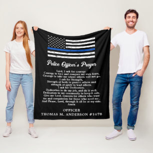 Couverture Polaire Ligne Bleue Mince Drapeau Prière de l'officier de