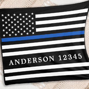 Couverture Polaire Ligne bleue mince moderne Officier de police perso