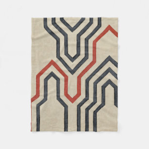 Couverture Polaire Lignes graphiques orange et bleu