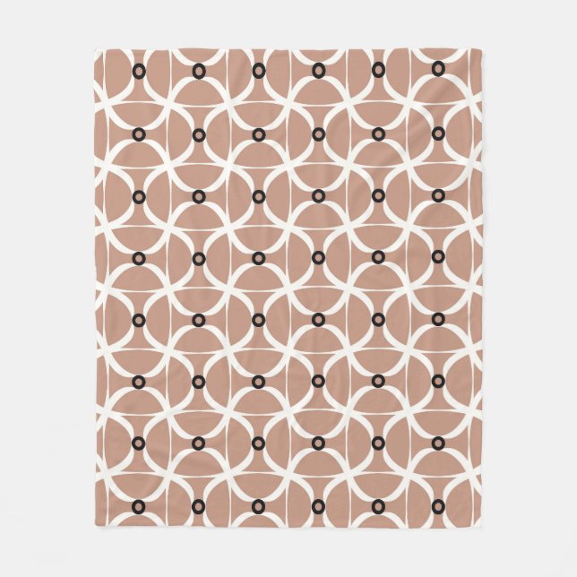 Couverture Polaire Lignes ondulées blanches : motif abstrait sans sou (Devant)