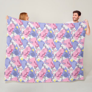 Couverture Polaire Lilac rose actif des années 80 Memphis